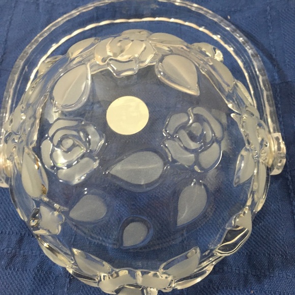 Crystal glass handle bowl. Walther glass West Germany. Vintage rare - Picture 4 of 5